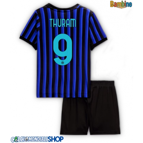Maglie da calcio Inter Milan Marcus Thuram #9 Prima Maglia Bambino 2025-26 Manica Corta + Pantaloni corti)